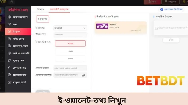 ই-ওয়ালেট-তথ্য লিখুন